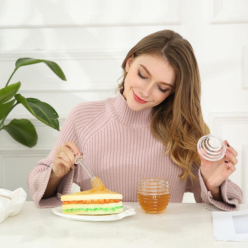 Honey Pot With Stirring Rod 265ml/245ml Jar Kitchen Storage Drop Bottles & Jars