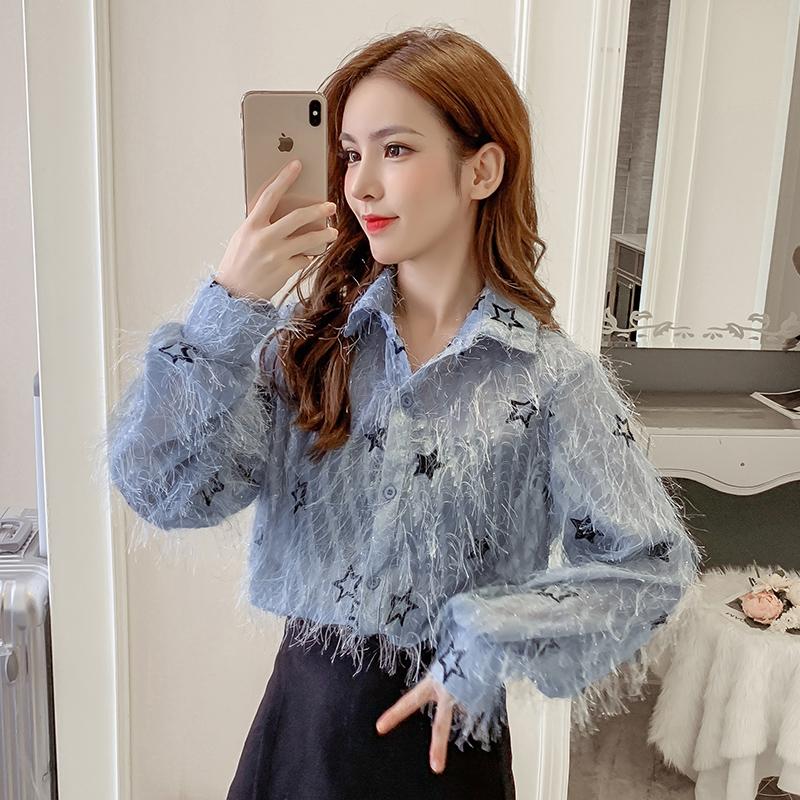 Women' Blouses & Shirts #2055 Blue Black White Tassel Women Lapel Collar Long Sleeves Female Loose Cute Sexy
Women' Blouses & Shirts #2055 Blue Black White Tassel Women Lapel Collar Long Sleeves Female Loose Cute Sexy