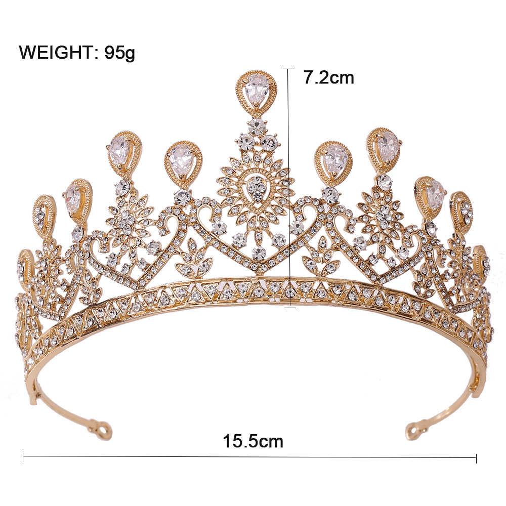 Headpieces Shinning Tiaras And Crowns Bride Big Hollow Crystal Wedding Crown Queen King Hair Jewelry Head Accessories