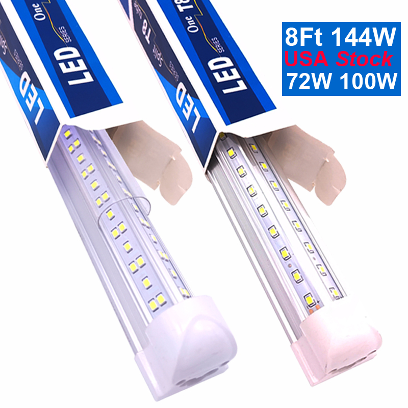 Switchable Led Shop Lights Tube ,Storefront Leds Lights 8Ft High Bay Retrofit Kit ,96'' T8 Fluorescent Integrated Surface Mount , Overhead H
