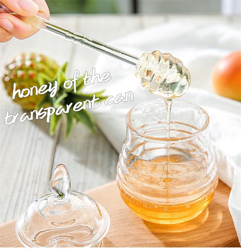 Honey Pot With Stirring Rod 265ml/245ml Jar Kitchen Storage Drop Bottles & Jars