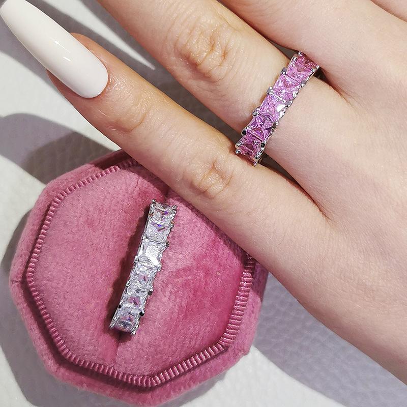 Cluster Rings 2pcs Per Set Luxury Pack Pink 925 Sterling Silver Wedding Band Eternity Ring For Women Gift Finger Lots Jewelry R4816, Golden;silver
Cluster Rings 2pcs Per Set Luxury Pack Pink 925 Sterling Silver Wedding Band Eternity Ring For Women Gift Finger Lots Jewelry R4816, Golden;silver