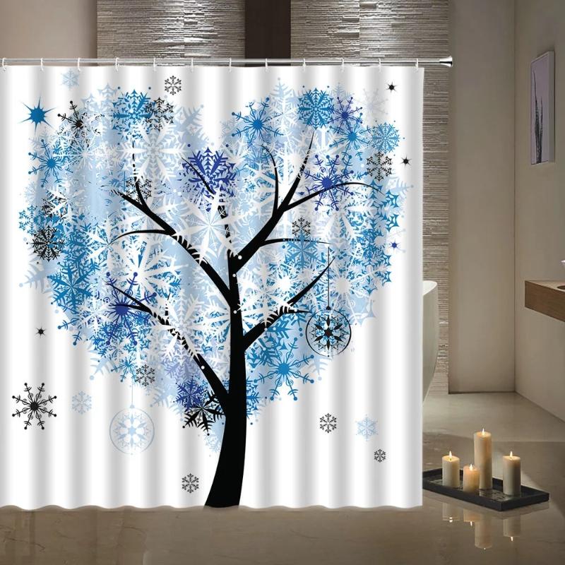 Fashion 3d Love Tree Shower Curtains Color Plants Bathroom Curtain Flower Leaves Landscape Waterproof Bath With Hooks