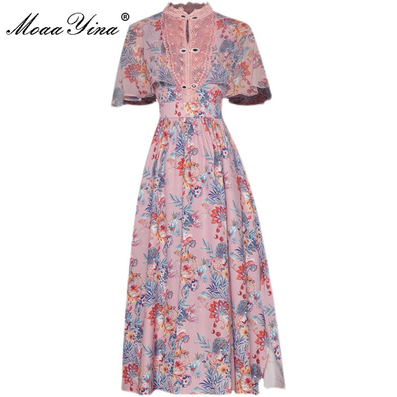 Fashion Runway Summer Vintage Dresses Women' Butterfly Sleeve Lace Patchwork Floral print Vacation Midi Dress 210524, Pink
Fashion Runway Summer Vintage Dresses Women' Butterfly Sleeve Lace Patchwork Floral print Vacation Midi Dress 210524, Pink