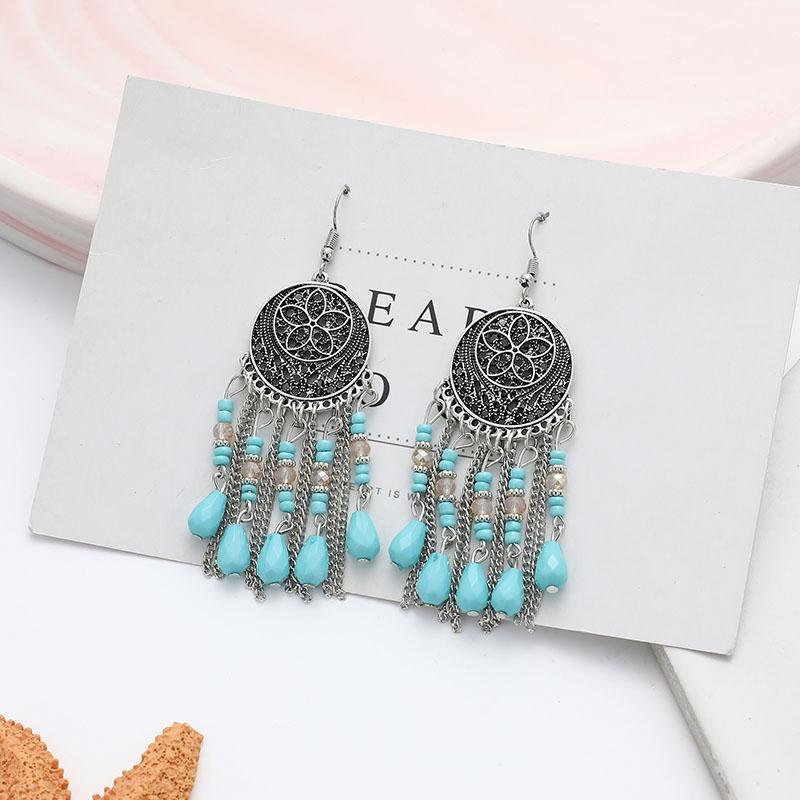Dangle & Chandelier Bohemia Vintage Long Chain Tassel Beaded Earrings For Women Retro Ethnic Style Hollow Carved Geometric Jewelry
Dangle & Chandelier Bohemia Vintage Long Chain Tassel Beaded Earrings For Women Retro Ethnic Style Hollow Carved Geometric Jewelry