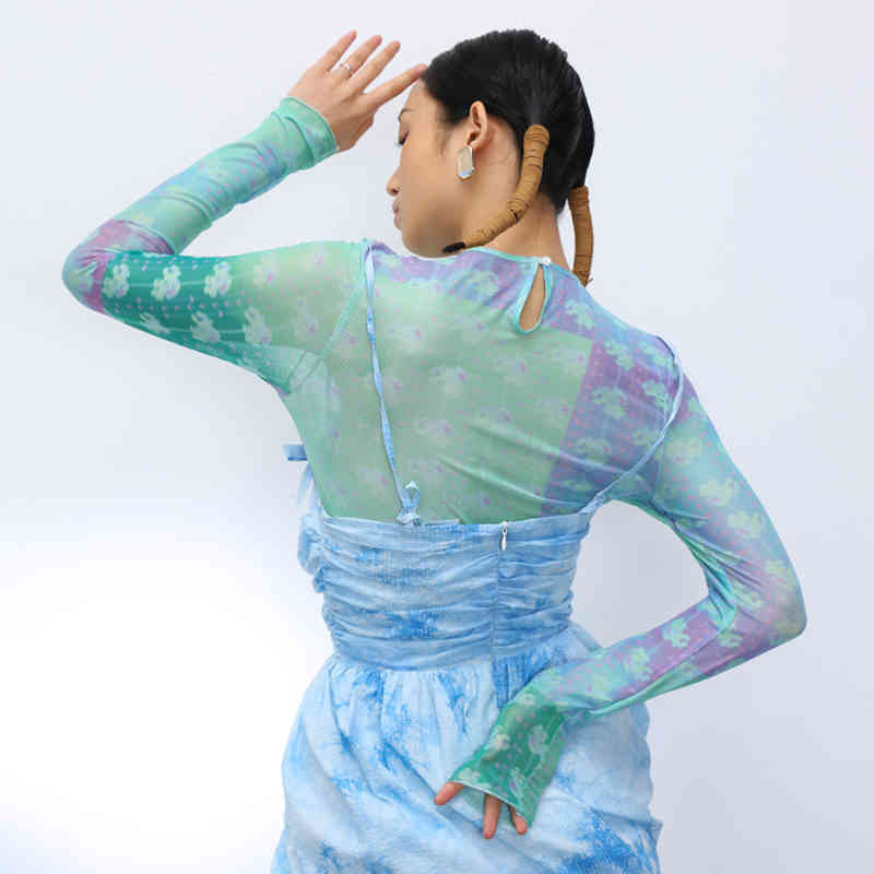 TWOTWINSTYLE Casual Print Women T-Shirt O Neck Long Sleeve Elastic Fabric Slim Hit Color T Shirt Female Fashion Clothes New 210401