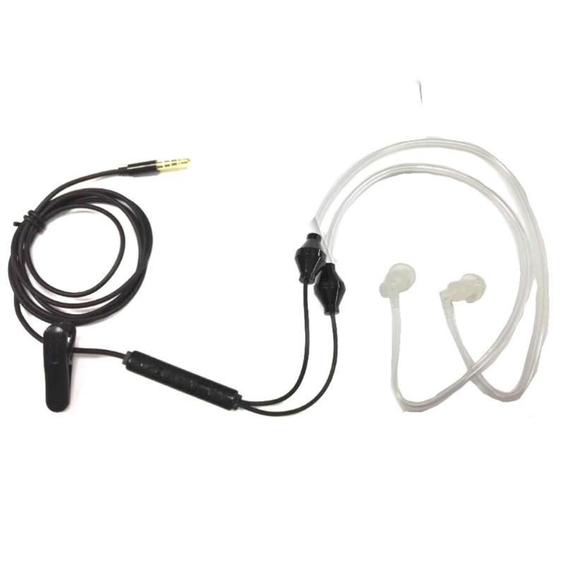 Walkie Talkie ANTI-RADIATION Écouteurs Binaural 3.5mm Bruit Annulation du bruit Air Tube acoustique Stéréo Stéréo Écouteurs Microphone