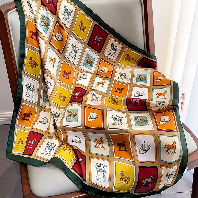 Scarves 70x70cm Women Multifunction Silk Scarf Elegant Horse Printed Casual Satin Small Square Wraps Shawl Bandana
Scarves 70x70cm Women Multifunction Silk Scarf Elegant Horse Printed Casual Satin Small Square Wraps Shawl Bandana