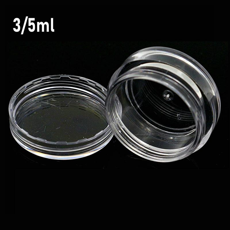 12Pcs 3ml/5ml Clear Cosmetic Sample Mini Pot/Jar Box Jewelry Bead Storage Small Round Container Jars Make Up Organizer Boxes Bottles &