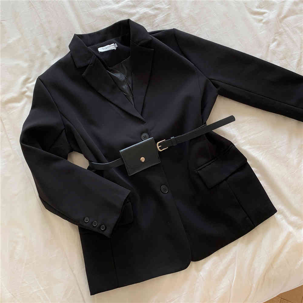 OL Notched Solid Chic Fashion Blazer Coat Female Tops Arrival Autumn Winter Elegant Formal Women Blazers Suit Jacket 210421