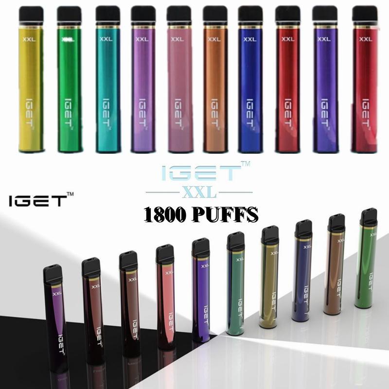 Authentic Iget XXL Disposable Pod Device Kit E-cigarettes 1800 Puffs 950mAh Battery 7ml Prefilled Cartridge Vape Stick Pen Vs BANG SHION Kin
Authentic Iget XXL Disposable Pod Device Kit E-cigarettes 1800 Puffs 950mAh Battery 7ml Prefilled Cartridge Vape Stick Pen Vs BANG SHION Kin