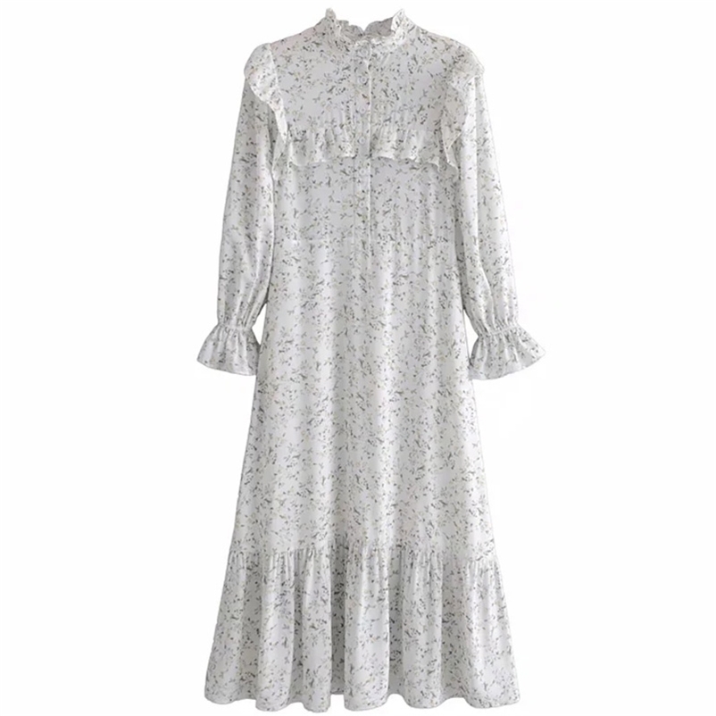 Spring Summer women Floral Print Long Dress Elegant lady Lace Neckline Petal Sleeve Ruffles Fashion Soft Slim Streetwear Casual 210524, As the photo
Spring Summer women Floral Print Long Dress Elegant lady Lace Neckline Petal Sleeve Ruffles Fashion Soft Slim Streetwear Casual 210524, As the photo