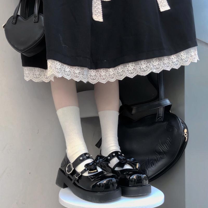 Dress Shoes 2021 Gururu Original Big Round Toe Bowknot Girl Platform Lolita Leather Heels For Women, Laser silver
Dress Shoes 2021 Gururu Original Big Round Toe Bowknot Girl Platform Lolita Leather Heels For Women, Laser silver