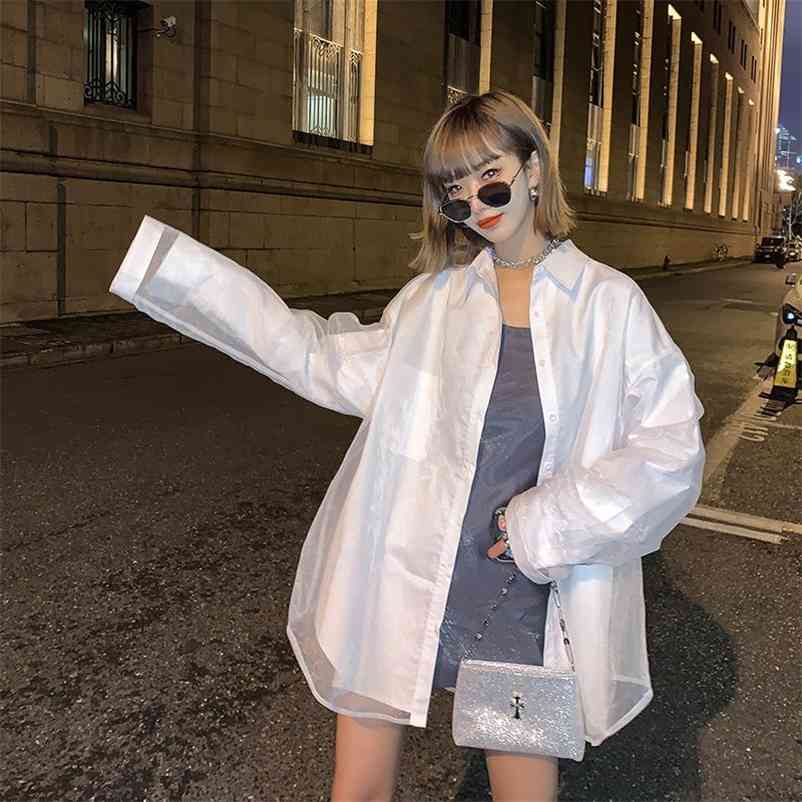 Vintage Double Layer Blouse Women Patchwork Long Sleeve Elegant Ladies White Shirt Designed Organza Transparent Tops 210519
Vintage Double Layer Blouse Women Patchwork Long Sleeve Elegant Ladies White Shirt Designed Organza Transparent Tops 210519