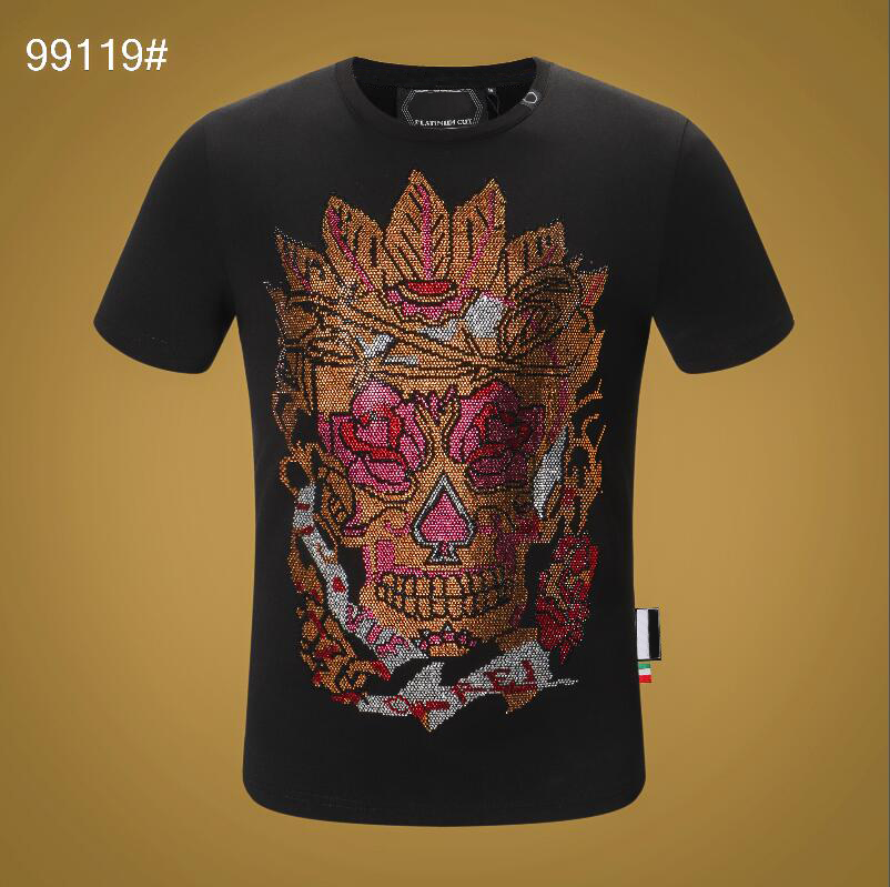 PP Men's T-shirt Summer rhinestone Short Sleeve Round Neck shirt tee Skulls Print Tops Streetwear M-xxxL 99119, Black
PP Men's T-shirt Summer rhinestone Short Sleeve Round Neck shirt tee Skulls Print Tops Streetwear M-xxxL 99119, Black