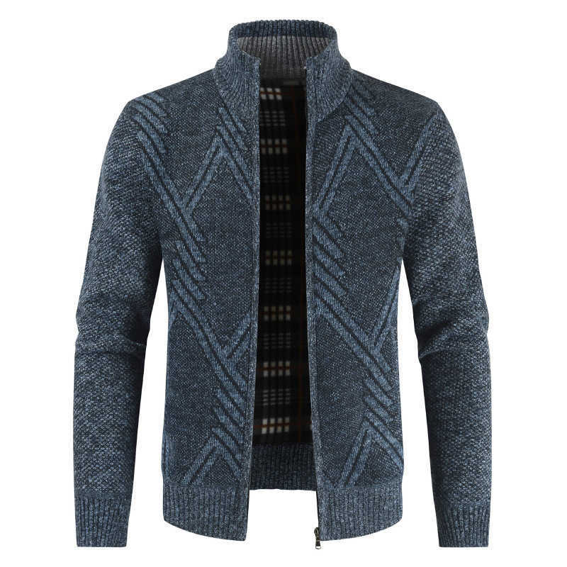 AIOPESON Autumn Winter Jacket Men Coats Solid Slim Fit Thick Fleece Coats Men Jacket Casual Stand Collar Zip Jacket Men 211009