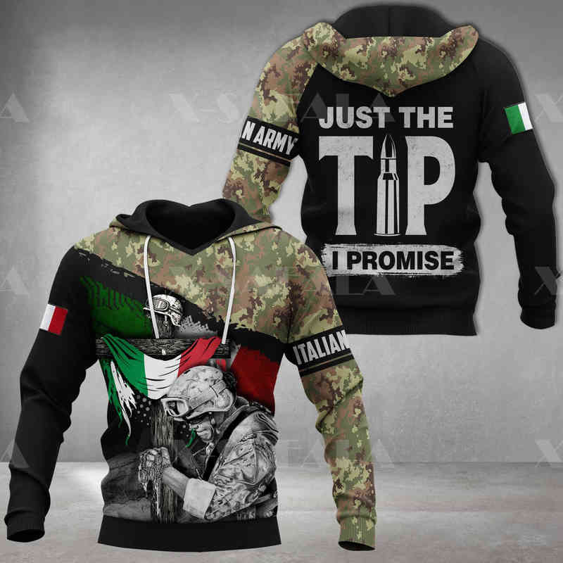 ITALIA Soldier-ARMY-VETERAN Country 3D Print Hoodie Spring Autumn Man Women Harajuku Outwear Hooded Pullover Tracksuits Casual-2 G1214, Black
ITALIA Soldier-ARMY-VETERAN Country 3D Print Hoodie Spring Autumn Man Women Harajuku Outwear Hooded Pullover Tracksuits Casual-2 G1214, Black