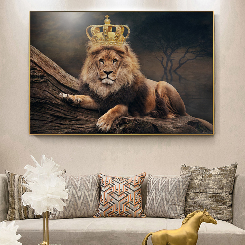 Modern Style animal lion Canvas Painting Poster Print Decor Wall Art Pictures For Living Room Bedroom