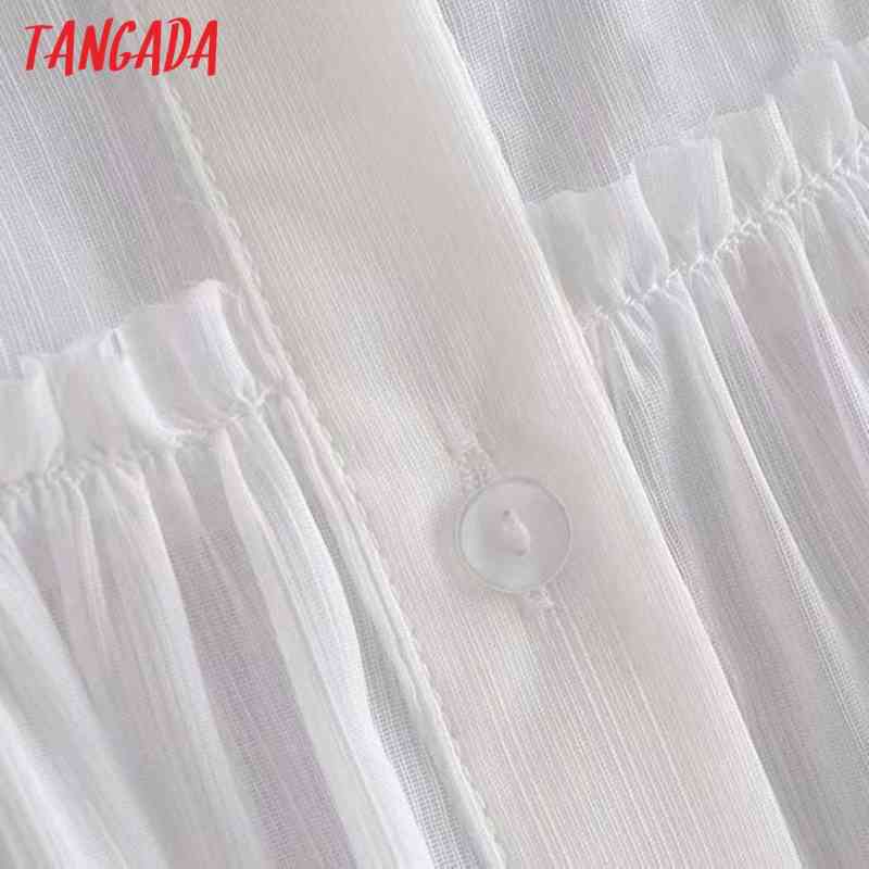 Women White Transparent Blouse Fashion Long Sleeve Shirts Female Chic Tops 5D50 210416