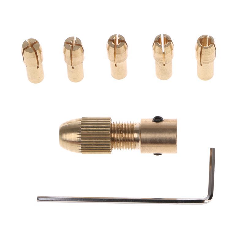 7 Stks/set 2/2.35/4.05/5.05 mm Electric Engine Shaft Mini Chuck Armatuur Terminal 0.5-3.0 mm Small to Boor Micro Chuck Fixing device