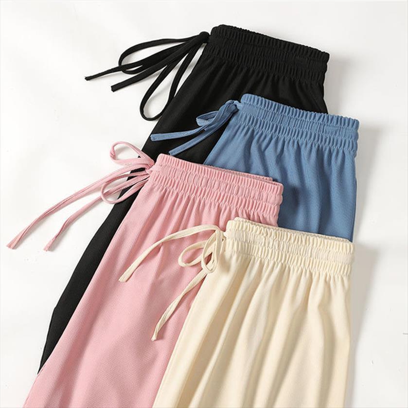 slacks clothing loose summer women capri soft ice silk ankle length black blue leg female high waisted trousers everyday, Black;white
slacks clothing loose summer women capri soft ice silk ankle length black blue leg female high waisted trousers everyday, Black;white
