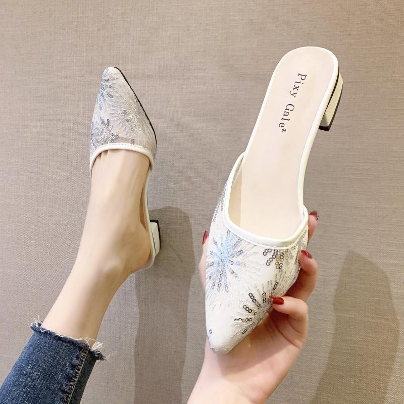 Slippers Office Lady Mesh Bling Patchwok Sandalias Mules Femme Half Slides Women Chunky Heels Loafers Summer Backless Shoes, Black
Slippers Office Lady Mesh Bling Patchwok Sandalias Mules Femme Half Slides Women Chunky Heels Loafers Summer Backless Shoes, Black
