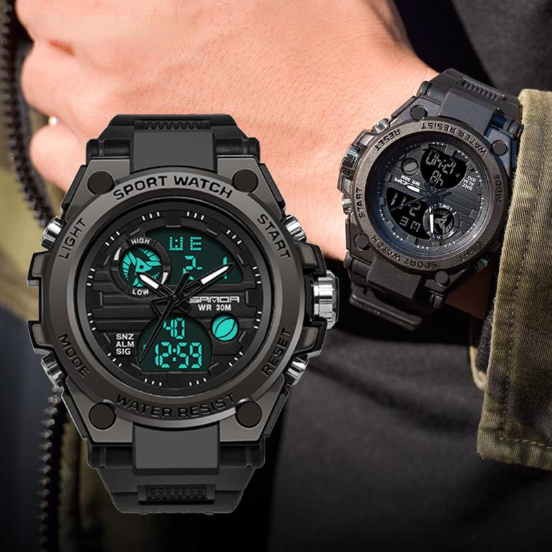 Wristwatches 2021 Luxury Fashion Sanda Men Sport Watch Dual Display Analog Digital LED Electronic Wrist Watches Relogio Masculino For Male, Green
Wristwatches 2021 Luxury Fashion Sanda Men Sport Watch Dual Display Analog Digital LED Electronic Wrist Watches Relogio Masculino For Male, Green