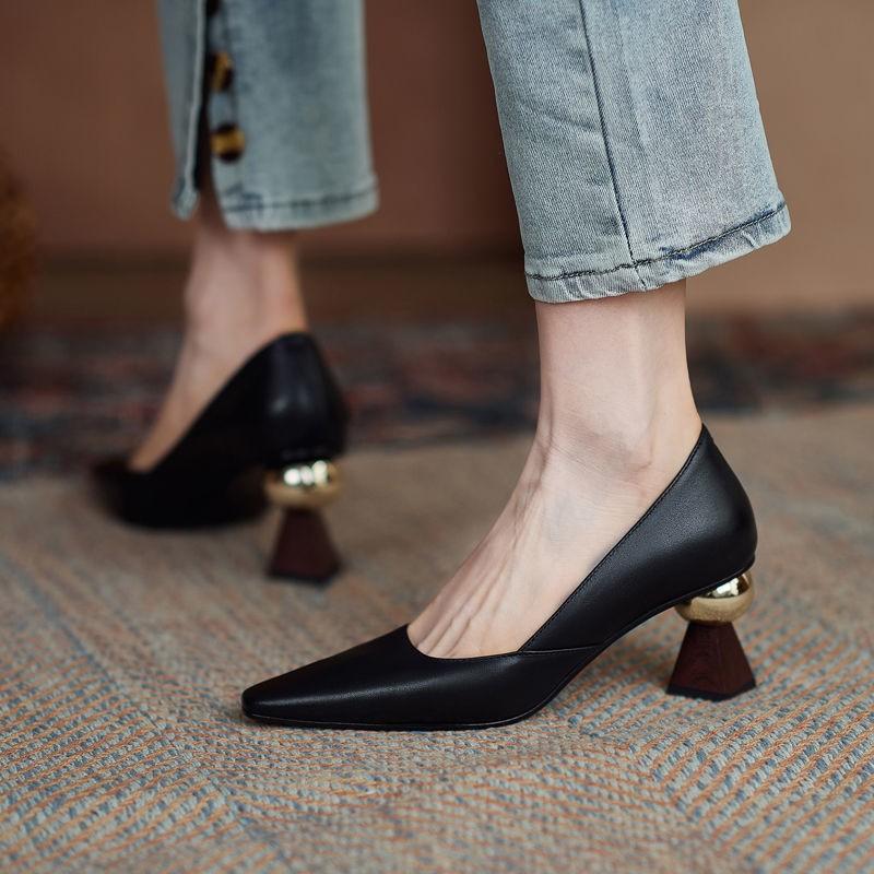Dress Shoes Handmade Beige Leather Women Pumps Sexy Pointed Toe Chic Stylish Office Lady Working 6cm Strange High Heels Stilettos, Black
Dress Shoes Handmade Beige Leather Women Pumps Sexy Pointed Toe Chic Stylish Office Lady Working 6cm Strange High Heels Stilettos, Black