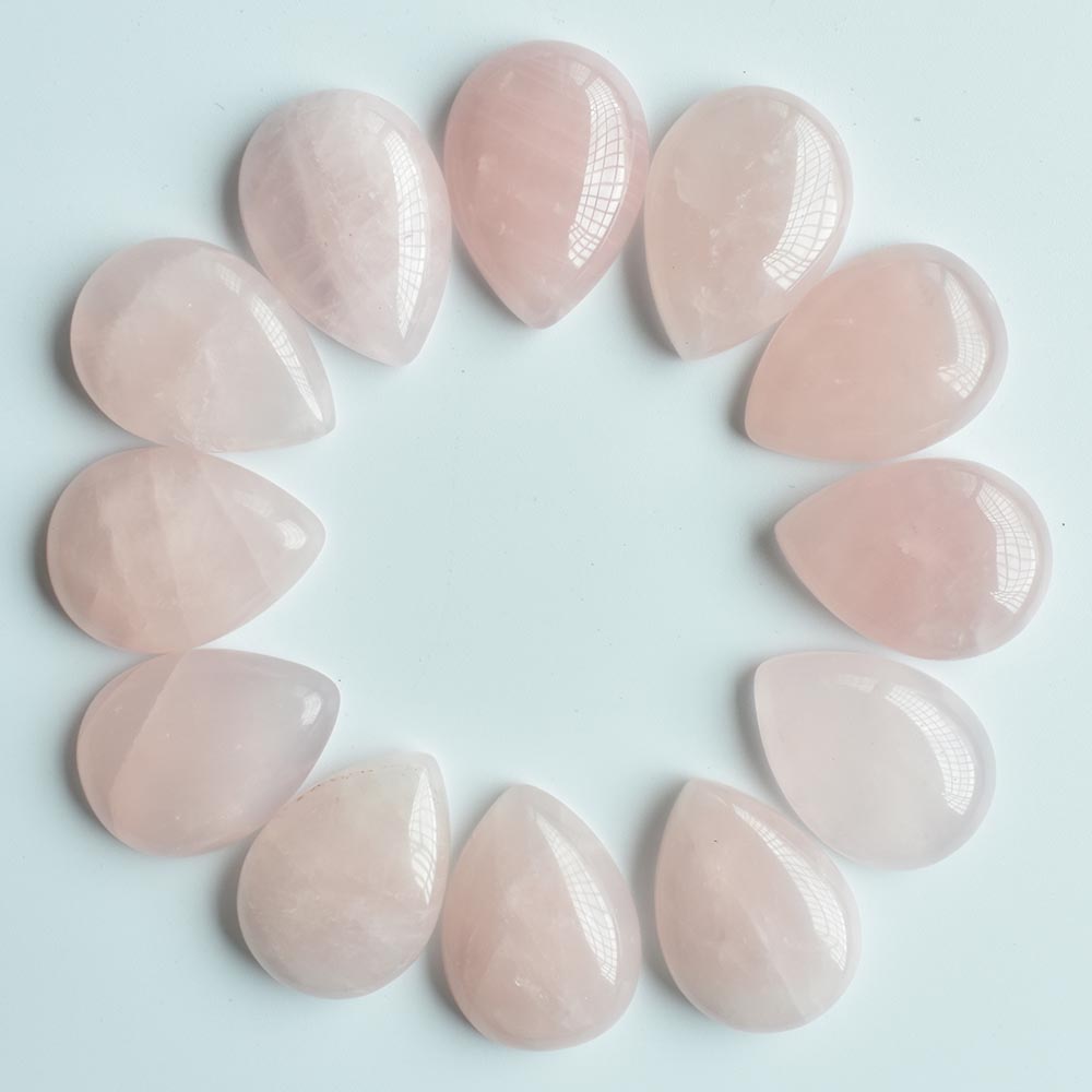 Natural stone 18x25mm water drop Loose Beads opal Rose Quartz Tiger's Eye turquoise Cabochons Flat Back for necklace ring earrrings jewelry acces