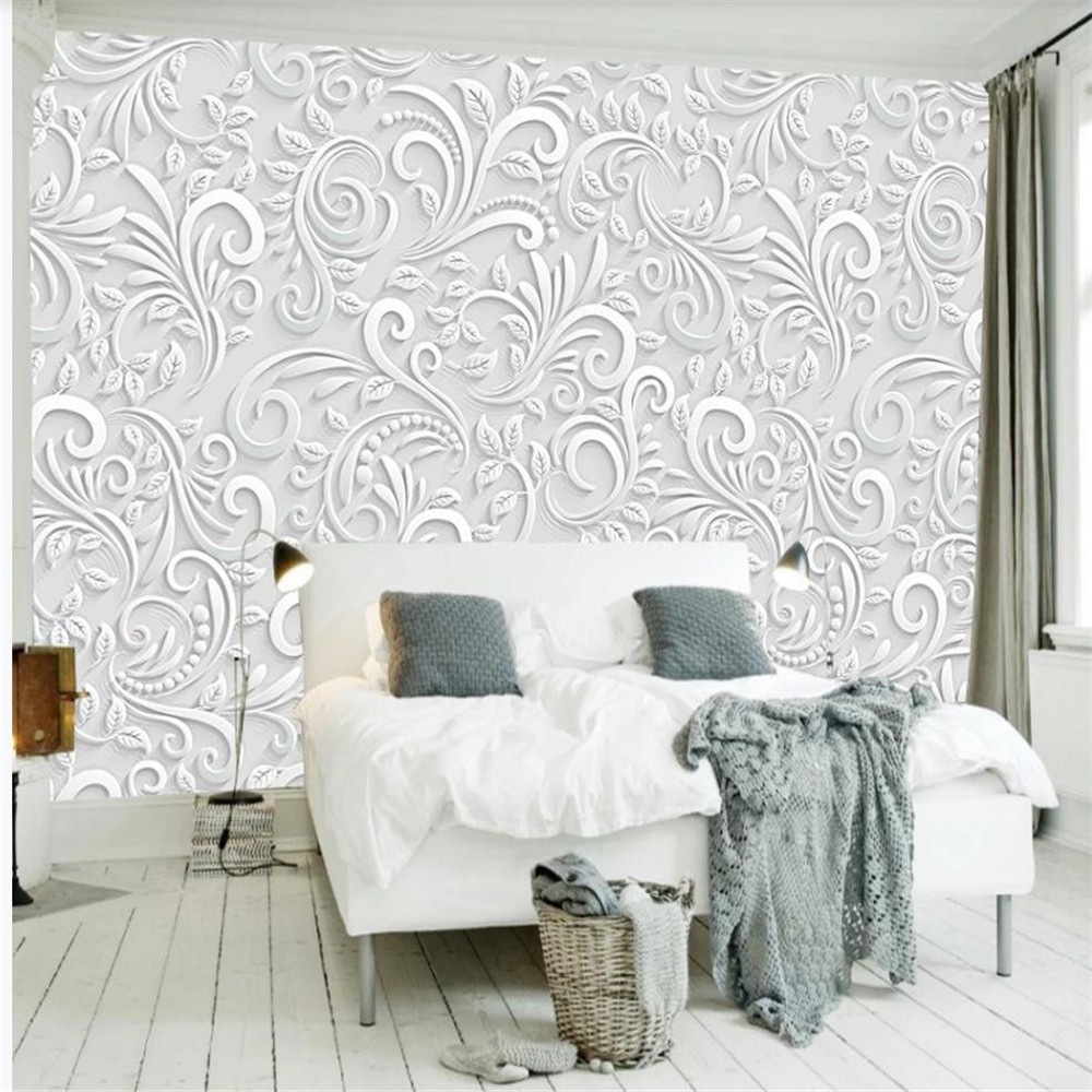 Modern and simple classic wallpaper 3D three-dimensional flower European background wall decoration painting