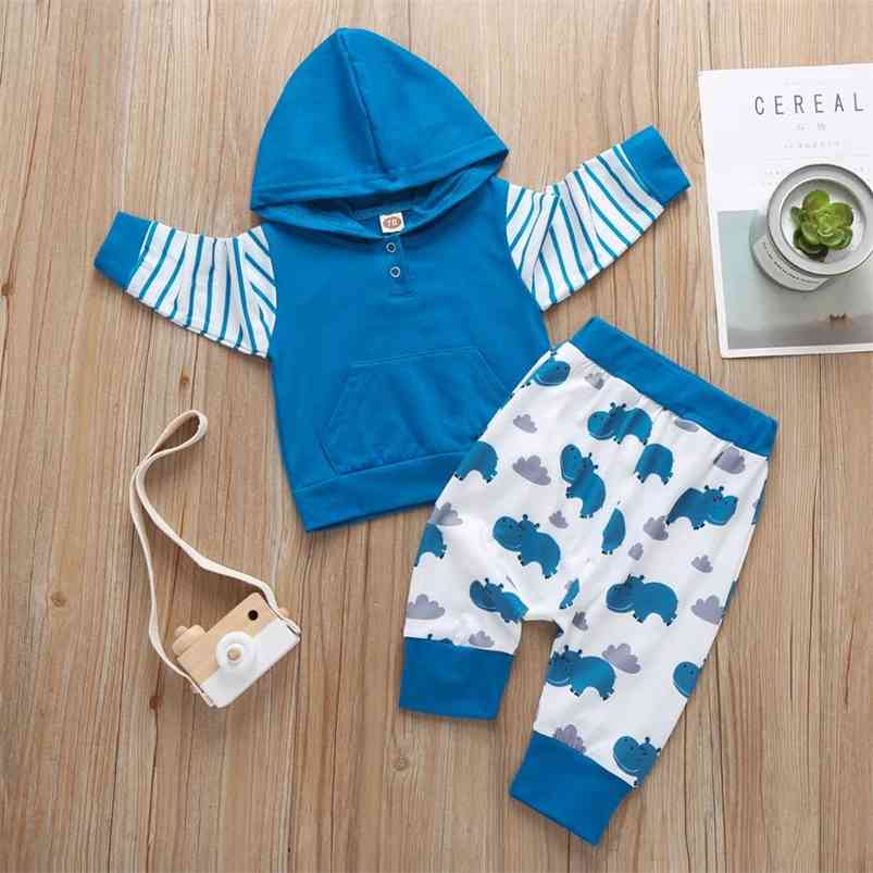 Autumn Baby Infant Rompers Boys Clothes Long Sleeve Hooded T-shirt Pants Print Hippopotamus Girls 210629, Blue
Autumn Baby Infant Rompers Boys Clothes Long Sleeve Hooded T-shirt Pants Print Hippopotamus Girls 210629, Blue