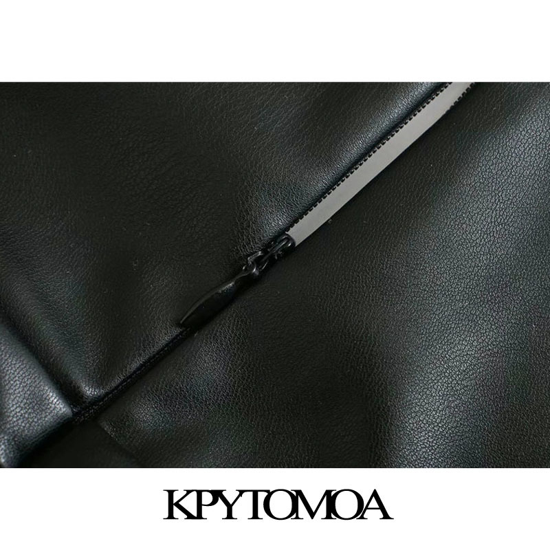 Women Chic Fashion Faux Leather Pleated Mini Dress Vintage Short Sleeve Back Zipper Female Dresses Vestidos Mujer 210416