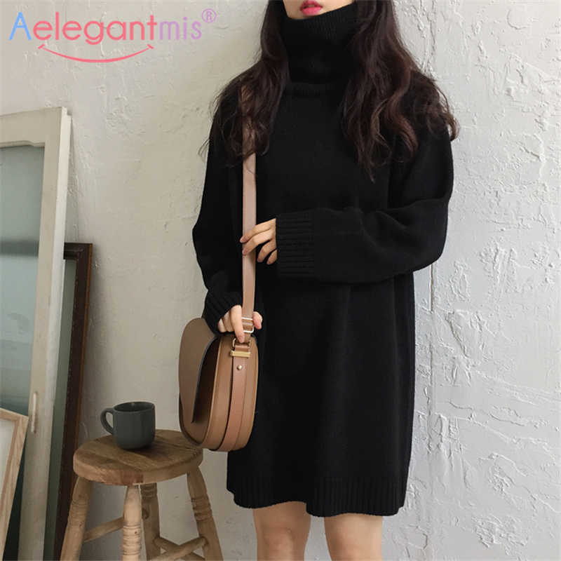 Aelegantmis Solid Turtleneck Knitted Dress Women Vintage Spring Autumn Classic Loose Warm Sweater Chic Korean Fashion 210607, Gray
Aelegantmis Solid Turtleneck Knitted Dress Women Vintage Spring Autumn Classic Loose Warm Sweater Chic Korean Fashion 210607, Gray