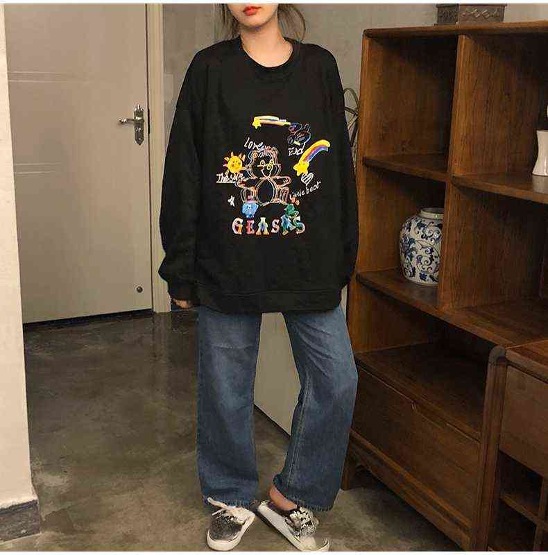 spring autumn Striped hoodies women fashion Long Sleeve Hoodie Sweatshirt Harajuku Jumper cotton Pullovers Casual oversized Coat 211108