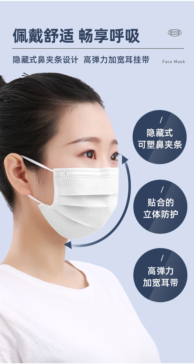 Wholesale disposable 3-layer masks with great preferential strength and guaranteed quality
Wholesale disposable 3-layer masks with great preferential strength and guaranteed quality