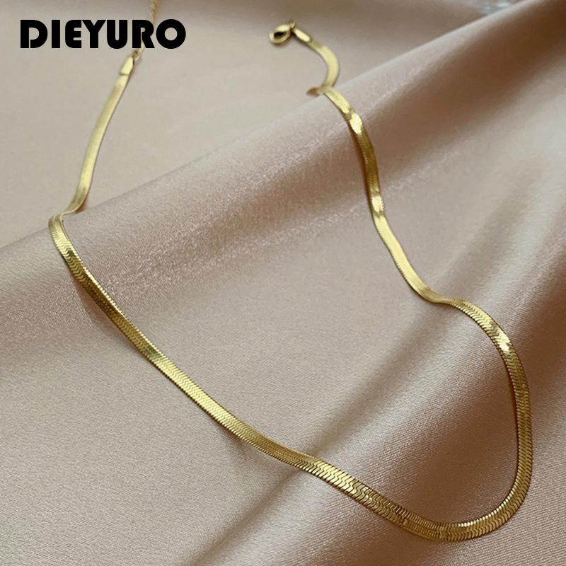 Chains DIEYURO Stainless Steel Korea Unique Design Necklace Female Clavicle Chain 2021 Simple Snake Beautiful Wholesale, Silver
Chains DIEYURO Stainless Steel Korea Unique Design Necklace Female Clavicle Chain 2021 Simple Snake Beautiful Wholesale, Silver