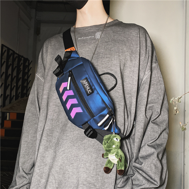 hbp chest bags mens sports messenger backpack reflective shoulder bag hip hop personality street student waist bag