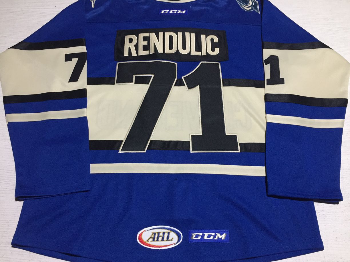 Customize AHL #71 Borna Rendulic Hockey Cleveland Lake Erie Monsters Premier CCM Jersey Blue Beige Stitched S-5XL
Customize AHL #71 Borna Rendulic Hockey Cleveland Lake Erie Monsters Premier CCM Jersey Blue Beige Stitched S-5XL