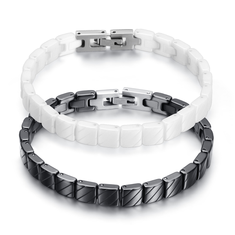 Bangles For Women Black&White Bracelets Delicate Stainless Steel Buckle Decoration Ceramic Jewelry
Bangles For Women Black&White Bracelets Delicate Stainless Steel Buckle Decoration Ceramic Jewelry