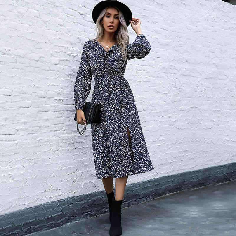 Women's Dress Spring summer long sleeve chiffon dresses for lady fashion V-neck floral printed women 210524, Green
Women's Dress Spring summer long sleeve chiffon dresses for lady fashion V-neck floral printed women 210524, Green