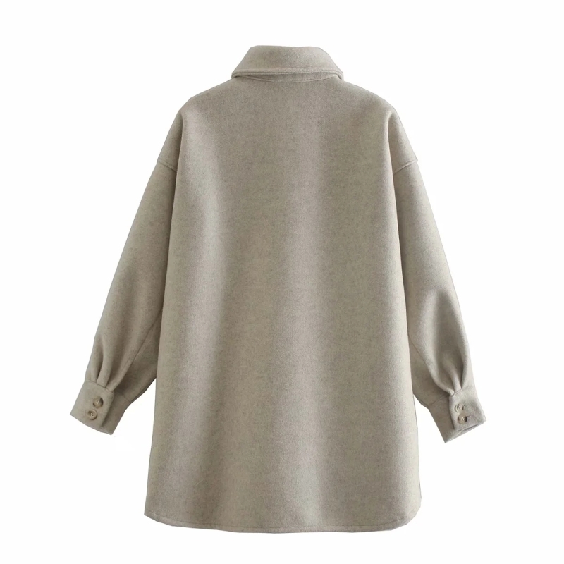 Vintage Women Elegant Woolen Long Jackets Autumn-Winter Fashion Ladies Thick Loose Coats Warm Girls Oversize Outwear 210430