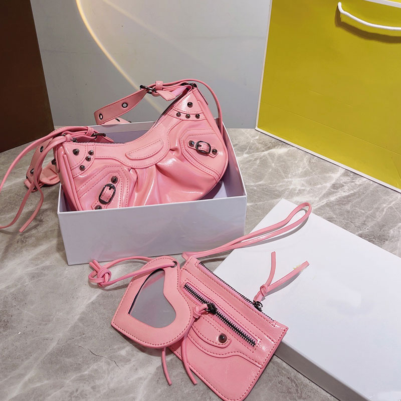 Axillary Bag Crossbody Purse Handbag Women Genuine Leather Plain Rivert Decoration High Quality Lady Shoulder Bags Removable Strap Zipper, Pink
Axillary Bag Crossbody Purse Handbag Women Genuine Leather Plain Rivert Decoration High Quality Lady Shoulder Bags Removable Strap Zipper, Pink