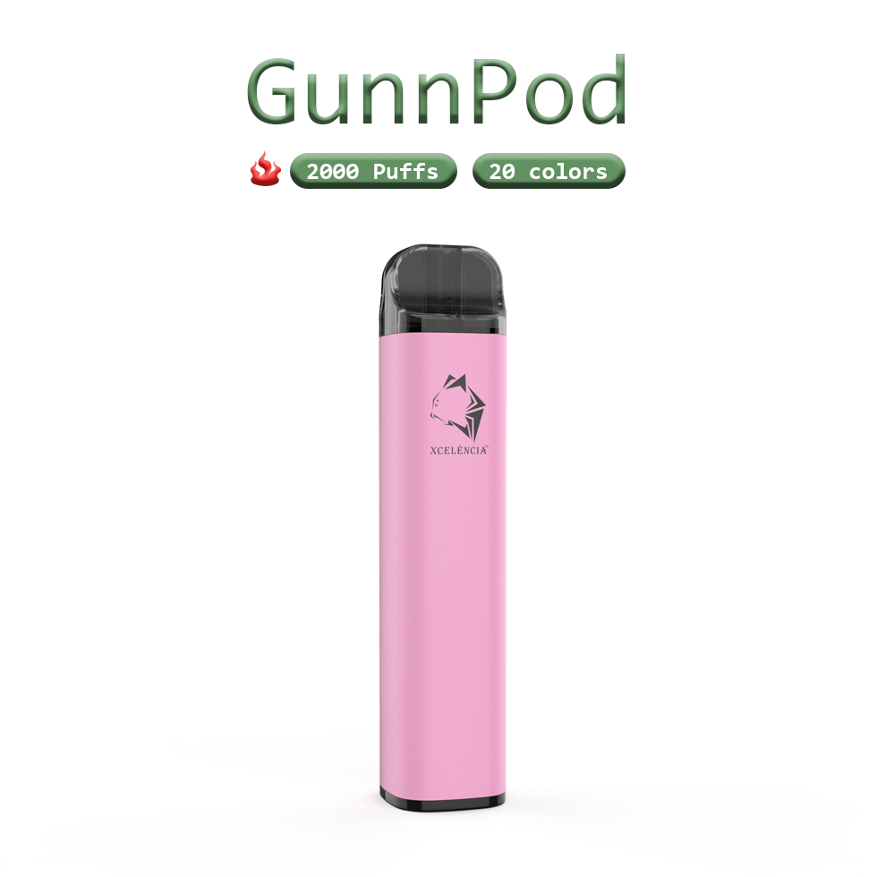 Gunnpod Disposable vaporizer Electronic Cigarette with 20 Flavors 8ml Pod Cartridge 2000 Puffs wholesale vape pen
Gunnpod Disposable vaporizer Electronic Cigarette with 20 Flavors 8ml Pod Cartridge 2000 Puffs wholesale vape pen