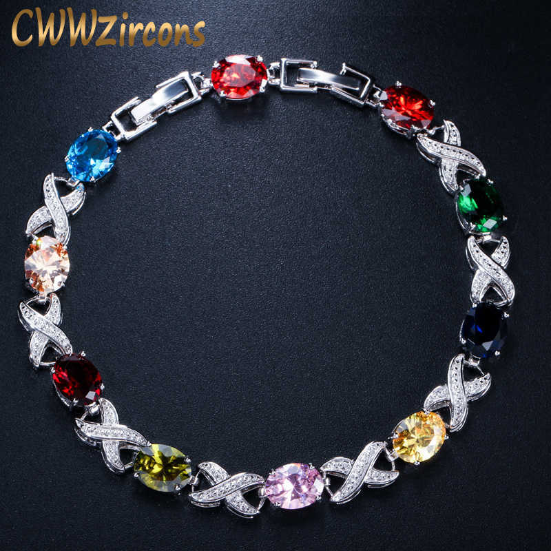 Classic Silver Color MultiColored Austrian Crystal Charm Bracelet for Wedding Bridesmaid Gift CZ Ladies Jewelry CB079 210714
Classic Silver Color MultiColored Austrian Crystal Charm Bracelet for Wedding Bridesmaid Gift CZ Ladies Jewelry CB079 210714