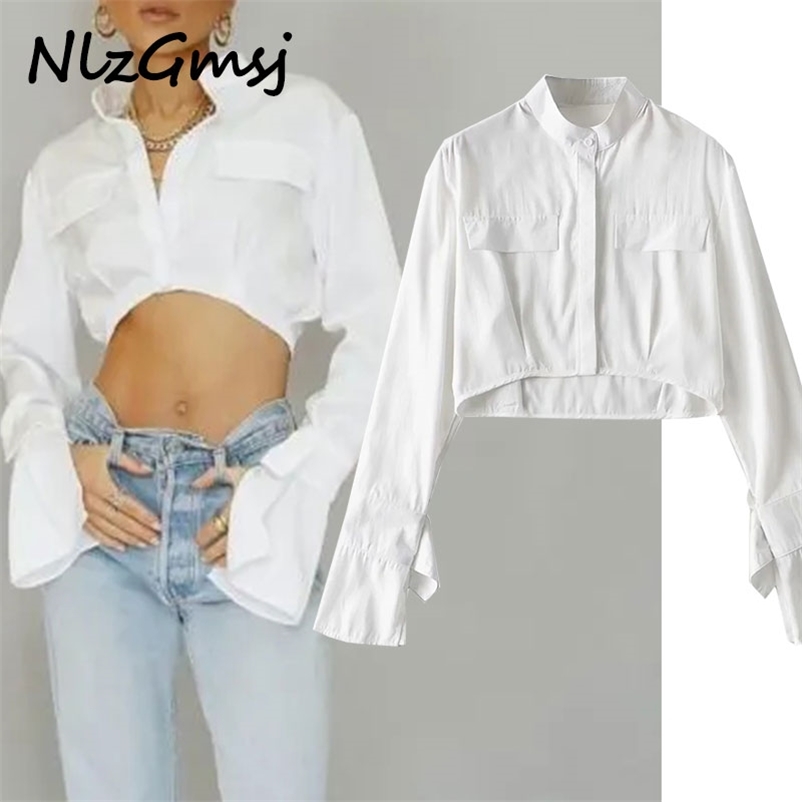 Blouse Women Long Sleeve White Shirts Sexy Cropped Blouses Buttons Tops blusas 06 210628, As picture
Blouse Women Long Sleeve White Shirts Sexy Cropped Blouses Buttons Tops blusas 06 210628, As picture