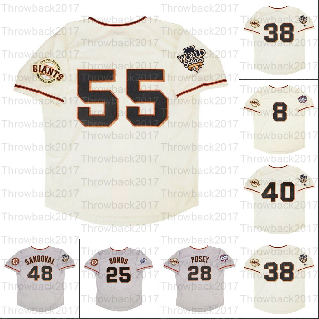 Retro San Francisco 2002 2010 and 2012 jerseys 55 Tim Lincecum 25 Barry Bonds 40 Madison Bumgarner 28 Posey