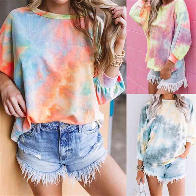 Round neck backless sweater 2021 spring and Autumn New Women' wear gradient long sleeve tie dyed loose sexy top, Purple
Round neck backless sweater 2021 spring and Autumn New Women' wear gradient long sleeve tie dyed loose sexy top, Purple