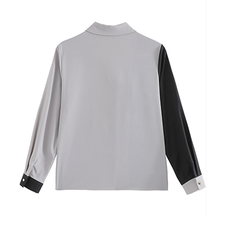 Autumn Korean Style Long-Sleeve Chiffon Blouse Loose Plus Size Gray Women Shirt V Neck Ladies Clothing 10753 210518