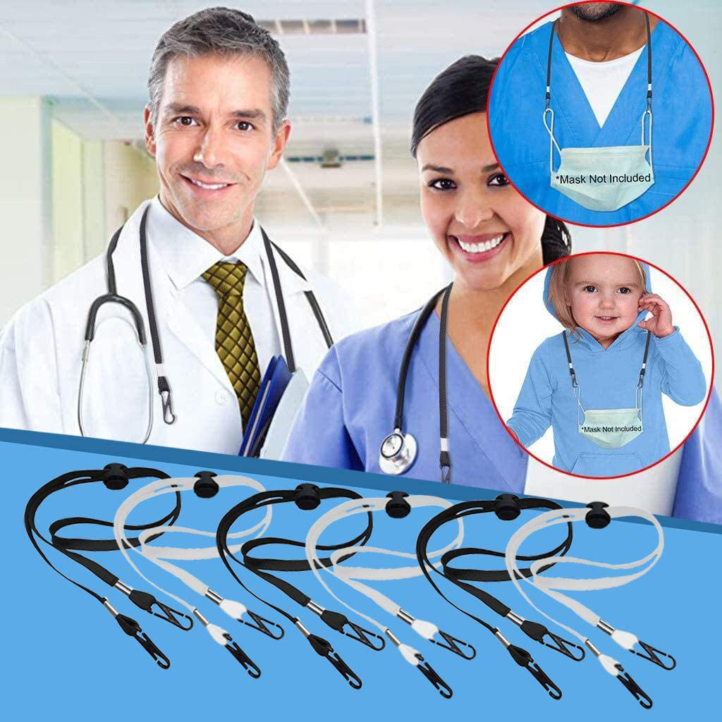6 put masks Link accessible and convenient adjustable mask hooks holder of dirt rope mascarillas hang on neck mask accessories