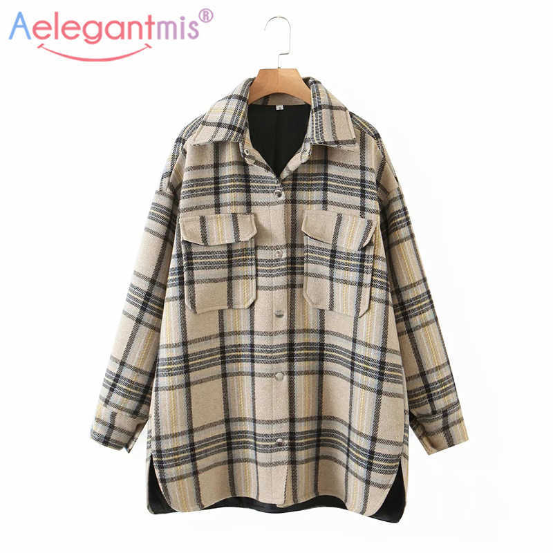 Aelegantmis Loose Casual Plaid Jacket Women Turn Down Collar Female Thick Coat Pockets Spring Ladies Jackets Coats Korean 210607, As shown
Aelegantmis Loose Casual Plaid Jacket Women Turn Down Collar Female Thick Coat Pockets Spring Ladies Jackets Coats Korean 210607, As shown